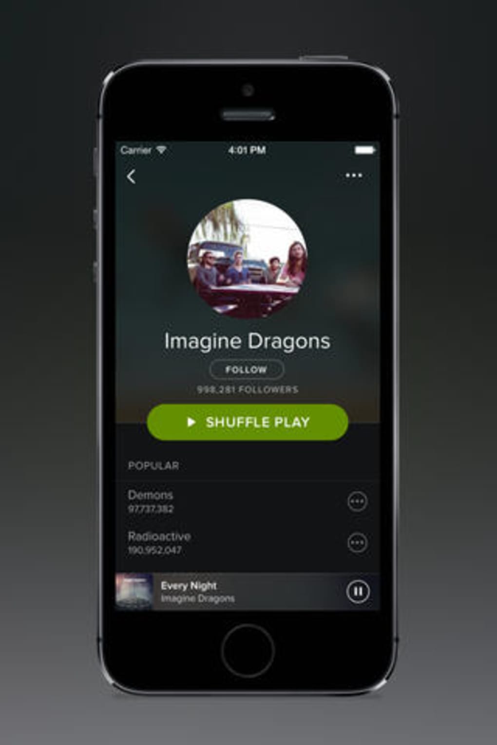 Spotify on iphone 10